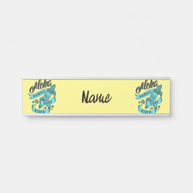 Placa De Porta Surf Aloha Hawaii Rider Thunder_Cove (Frente)