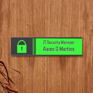 Placa De Porta Tema técnico de segurança de TI do Padlock: opção
