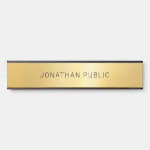Placa De Porta Tendência de Glamor Simples Moderno Dourado Elega