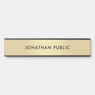 Placa De Porta Tendência Elegante Moderno Dourado, Modelo Simple