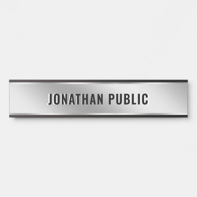 Placa de Porta Texto Personalizado Elegante Modern (Frente)