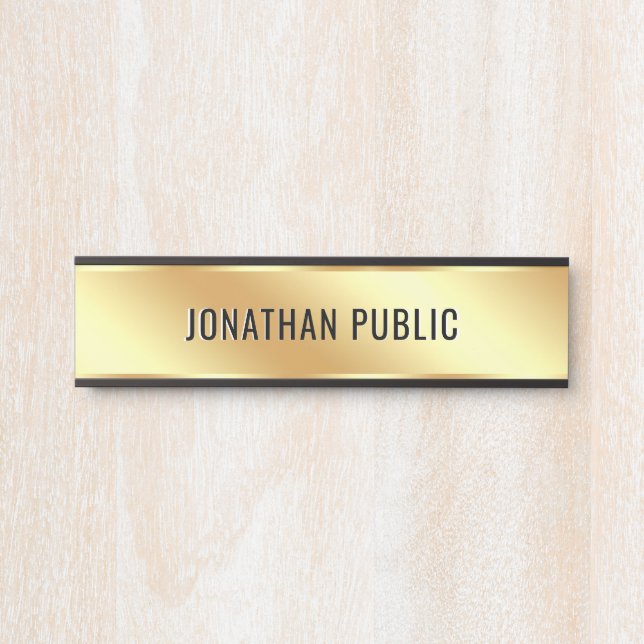 Placa De Porta Texto Personalizado Elegante Moderno Simples Casa  (Frente)