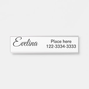 Placa De Porta Texto simples mínimo adicione seu nome local cidad