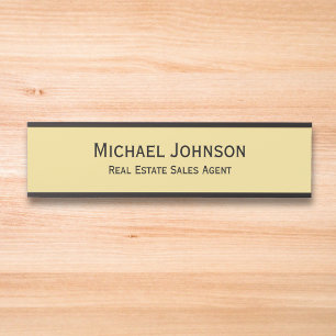 Placa De Porta Título do Nome do Office Professional Moderno