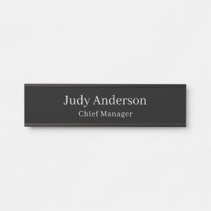 Placa De Porta Trendy Black Professional Plain Modern Elegante