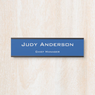 Placa De Porta Trendy Deep Blue Professional Plain Modern Elegant