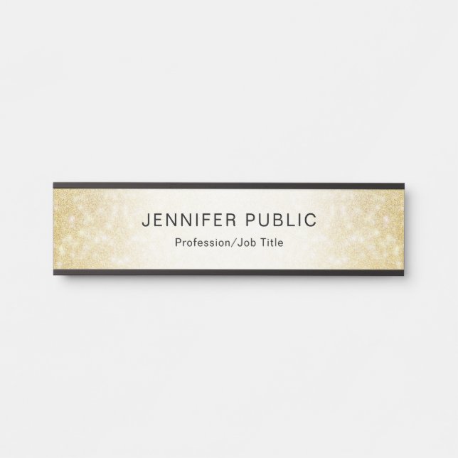 Placa De Porta Trendy Dourado Glitter Elegant Modern Modelo (Frente)