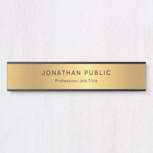 Placa De Porta Trendy Dourado Look Glamor Modern Professional