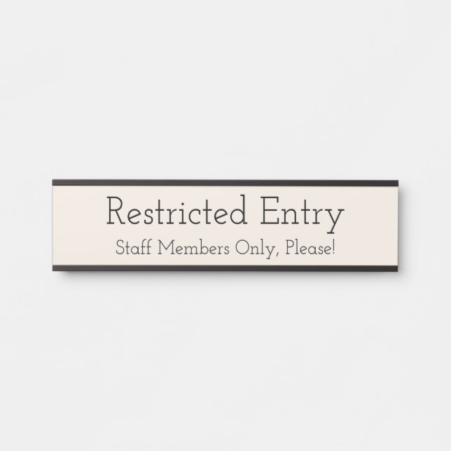 Placa De Porta Trendy "Entrada restrita" (Frente)