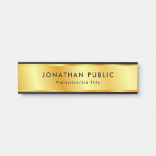 Placa De Porta Trendy Faux Dourada Elegante Moderno Modelo