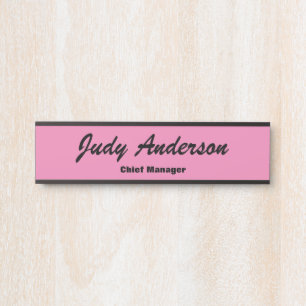 Placa De Porta Trendy Pink Bold Professional Plain Moderno Elegan