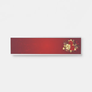 Placa De Porta Três Rosas de joalharia