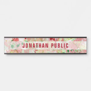 Placa De Porta Vermelho Cor-de-rosa Amarelo Verde Roxo Abstrato A