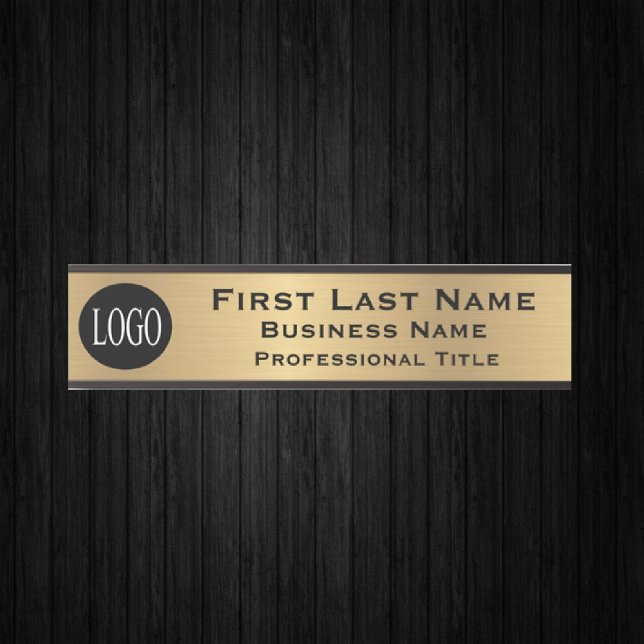 Placa De Porta Your Company Logo Office Door Sign Faux Gold (Criador carregado)