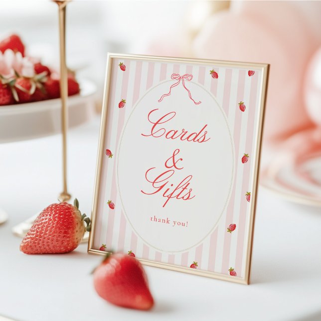 Placa de Poster de Mesa Strawberry Cards & Gifts (Criador carregado)