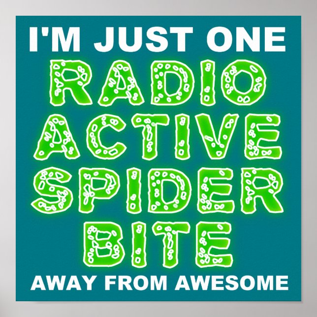 Placa de Poster de Mordida de Aranha Radioativa (Frente)