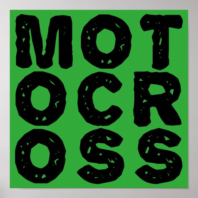 Placa de Poster de Moto de Terra Logo de Motocross (Frente)