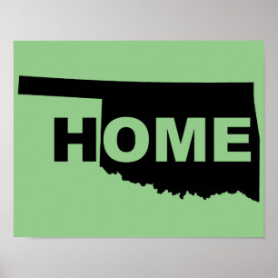 Placa de Poster de Oklahoma Casa Longe do Estado