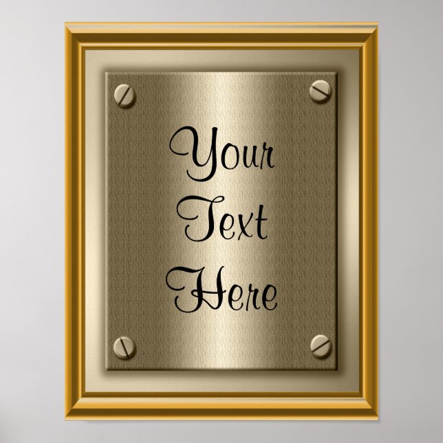 Placa de Poster em Placa de Ouro (Frente)
