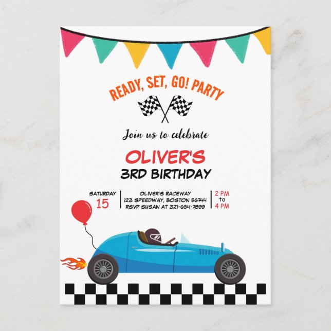 Placa de Posto do Convite de festas de Raça do Car (Frente)