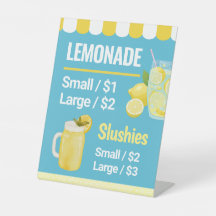 Placa de Preços para Mesa de Stand de Limonada Men