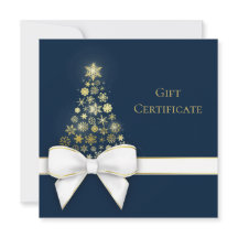 Placa de Presente Azul com Flocos de Neve Dourados