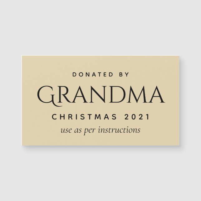 Placa de presentes doada - Magnética (Frente)