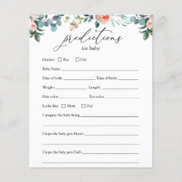 Placa de previsão do bebê para o horário do chá