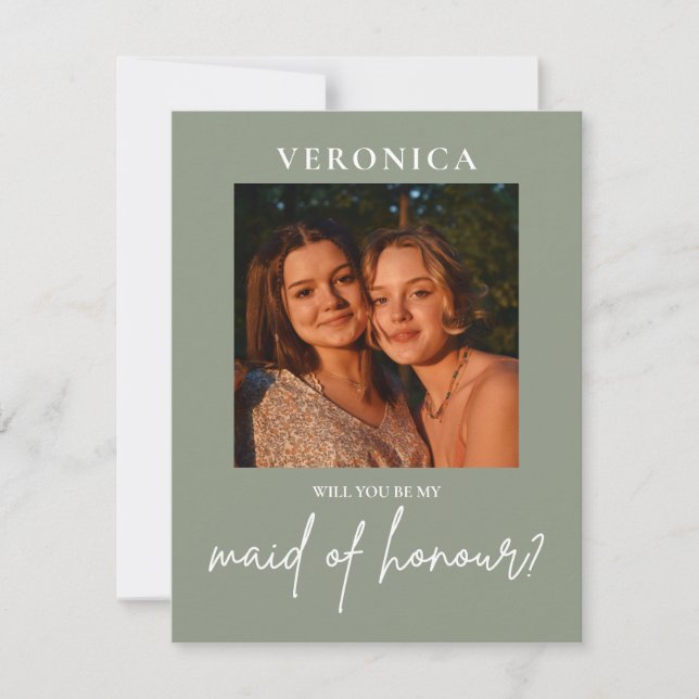 Placa de Proposta de Madrinha de casamento de Foto (Frente)