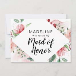 Placa de Proposta de Madrinha de casamento Floral 