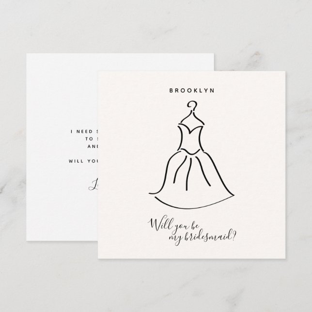 Placa de Proposta Simples de Bridesmaid de Vestido (Frente/Verso)