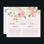 Placa de recebimento de Chá de panela Blush e Crea<br><div class="desc">Itens de correspondência de cartão de recebimento de Chá de panela de emblema e Creme disponíveis.</div>