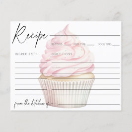Placa de recebimento de Cupcake de aquarela rosa