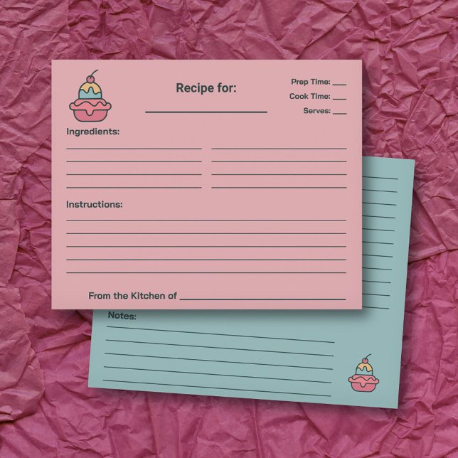 Placa de recebimento do Chá de panela retrorreflec (Retro Ice Cream Bridal Shower Recipe Card)