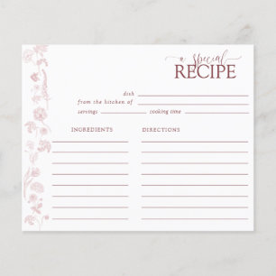 Placa de Receita de Script Floral Vintage Dusty Ro