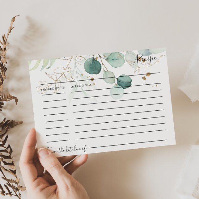 Placa de Receita do Chá de panela Floral Dourado E (Criador carregado)