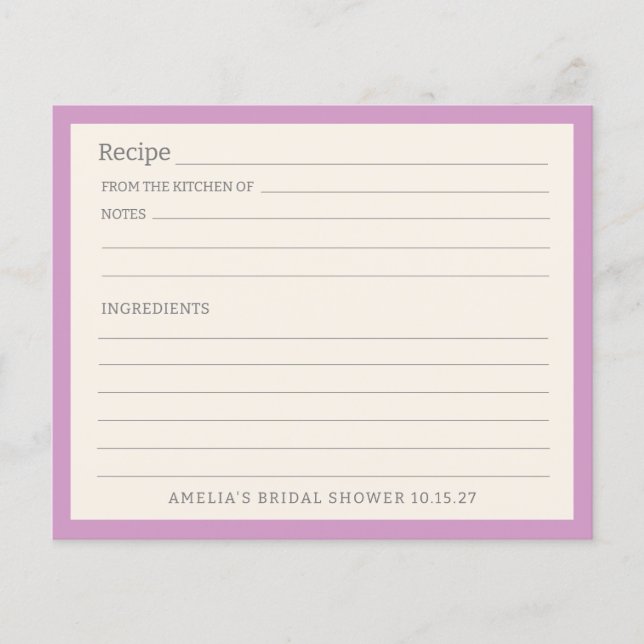 Placa de Receita Personalizada de Borda Roxa Simpl (Frente)