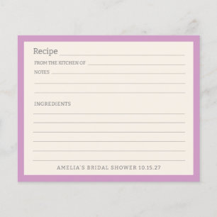 Placa de Receita Personalizada de Borda Roxa Simpl