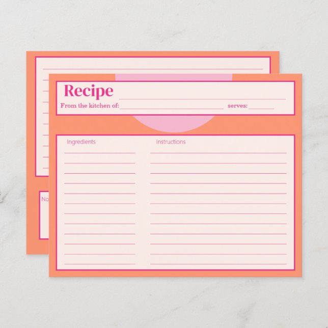 Placa de receita rosa e laranja (Frente/Verso)