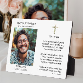 Placa de Recordação com Poem e Fotografia