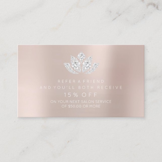 Placa de Referência de Salão Blush Pin Diamond Lot (Frente)