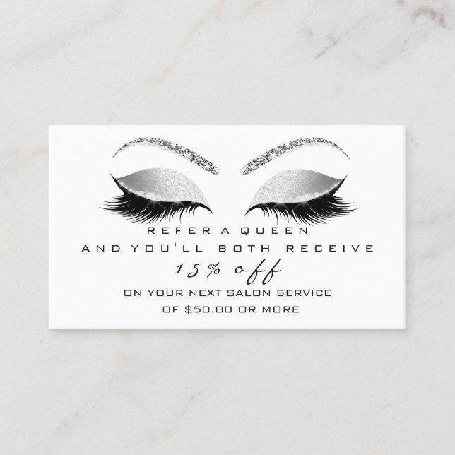 Placa de referência de salão Cinzas pretas pratead (Frente)