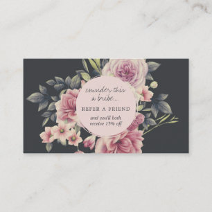 Placa de referência do logotipo floral escuro