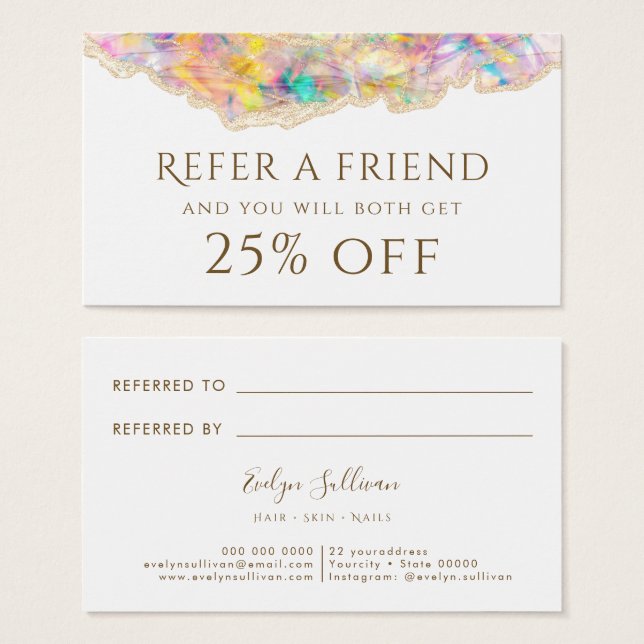 Placa de referência Opal design (Frente & Verso)