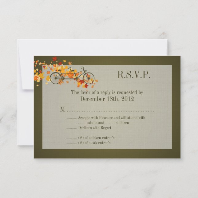 Placa de resposta 3x5 R.S.V.P. Bike duplo castanho (Frente)