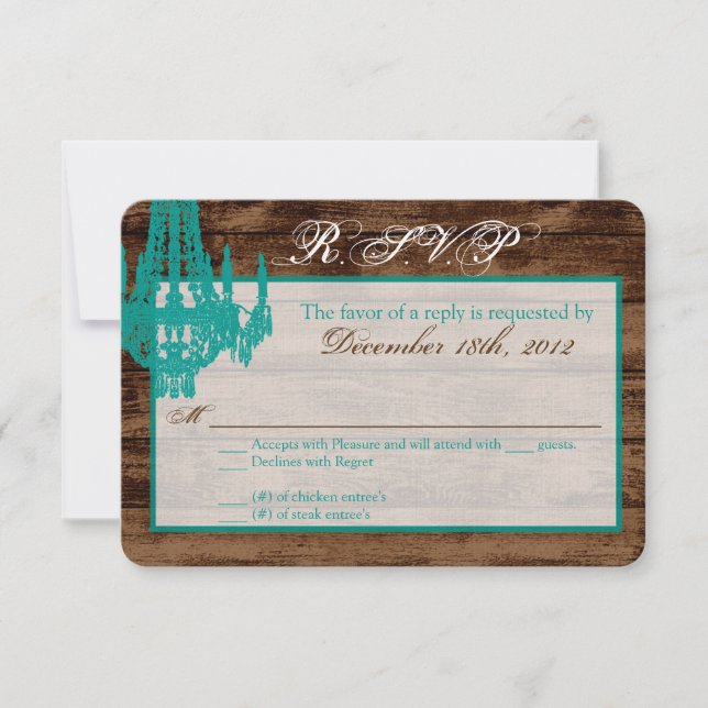 Placa de Resposta 3x5 R.S.V.P. Chandelier Russo Oc (Frente)