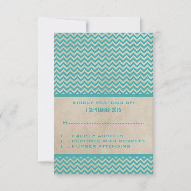 Placa de Resposta Chic Chevron Teal (Frente)