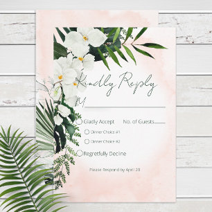 Placa de Resposta de Aquarela Tropical Boho Blush