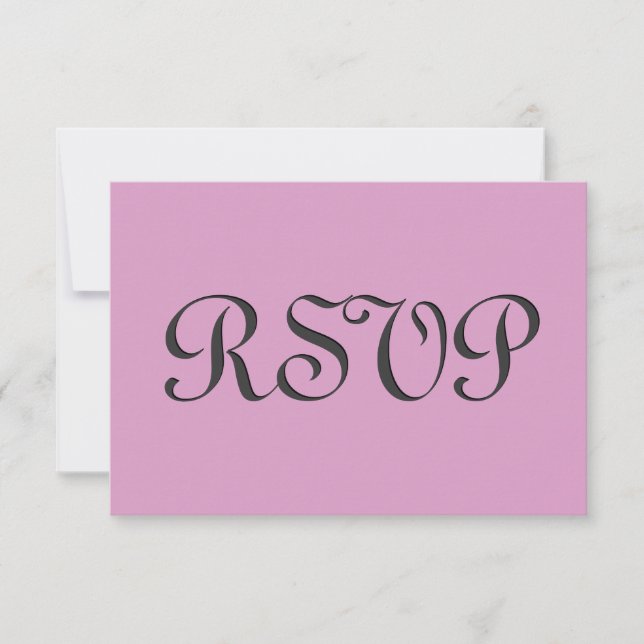 Placa de Resposta de Casamento RSVP Rosa e Cinza S (Frente)