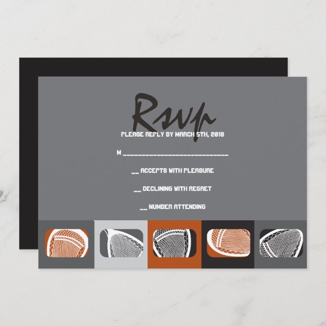 Placa de Resposta de Convite do Bar LACROSSE Mitzv (Frente/Verso)